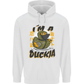 I'm a Duckja Funny Duck Ninja Mens 80% Cotton Hoodie White