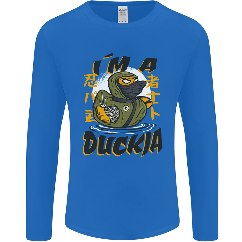 I'm a Duckja Funny Duck Ninja Mens Long Sleeve T-Shirt Royal Blue