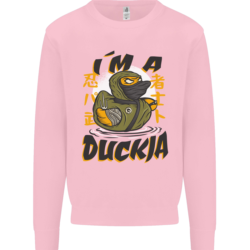 I'm a Duckja Funny Duck Ninja Mens Sweatshirt Jumper Light Pink