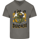 I'm a Duckja Funny Duck Ninja Mens V-Neck Cotton T-Shirt Charcoal