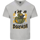 I'm a Duckja Funny Duck Ninja Mens V-Neck Cotton T-Shirt Sports Grey