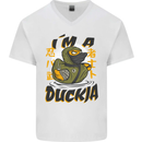 I'm a Duckja Funny Duck Ninja Mens V-Neck Cotton T-Shirt White