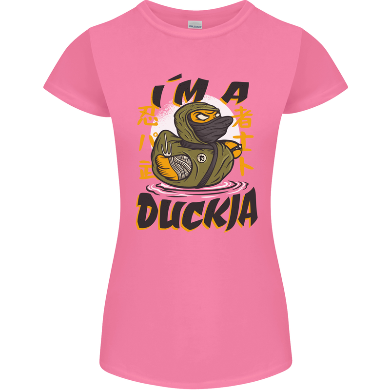I'm a Duckja Funny Duck Ninja Womens Petite Cut T-Shirt Azalea