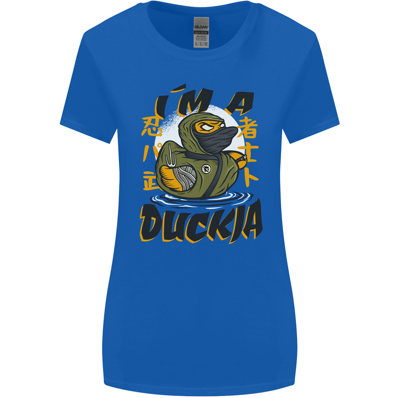 I'm a Duckja Funny Duck Ninja Womens Wider Cut T-Shirt Royal Blue