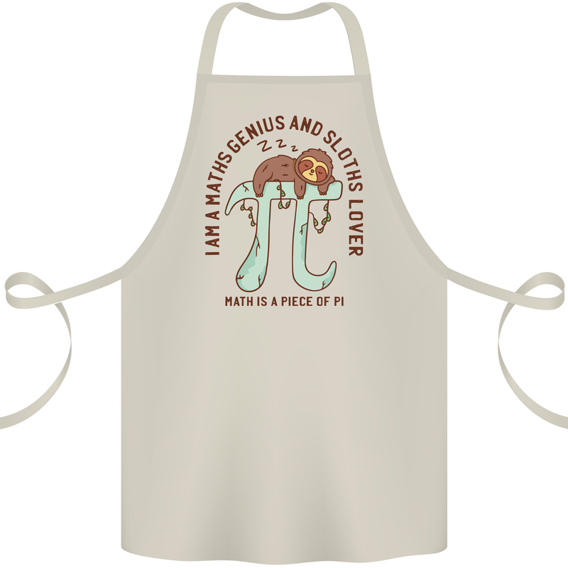 I'm a Maths Genius and Sloth Lover Funny Cotton Apron 100% Organic Natural