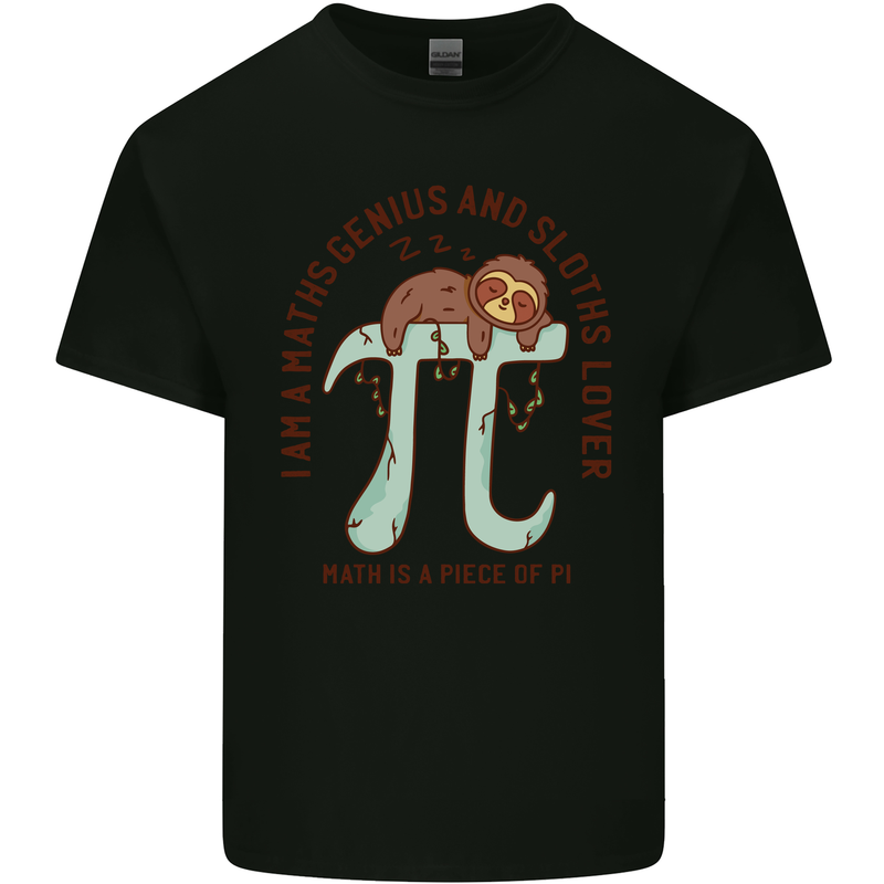I'm a Maths Genius and Sloth Lover Funny Kids T-Shirt Childrens Black