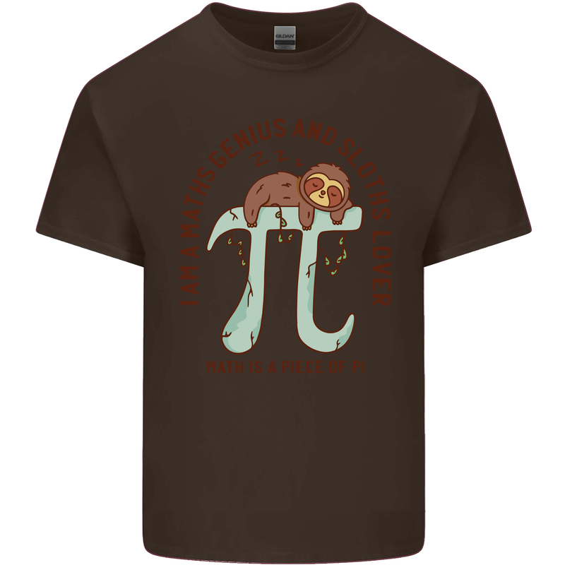 I'm a Maths Genius and Sloth Lover Funny Kids T-Shirt Childrens Chocolate