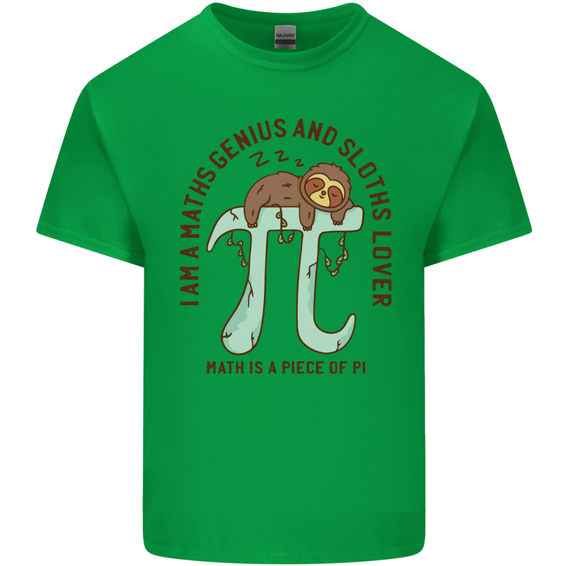 I'm a Maths Genius and Sloth Lover Funny Kids T-Shirt Childrens Irish Green