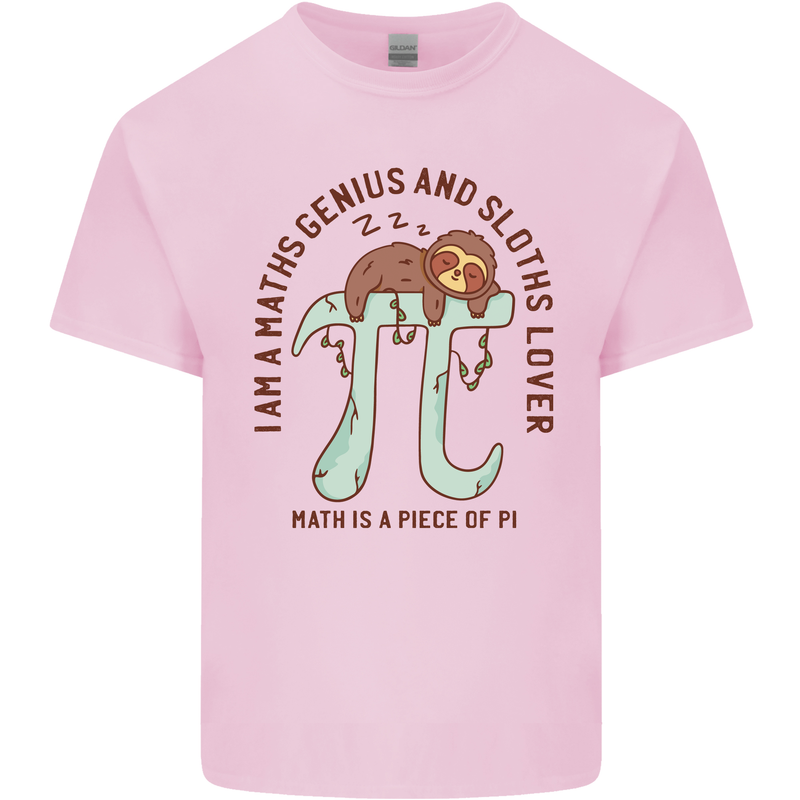 I'm a Maths Genius and Sloth Lover Funny Kids T-Shirt Childrens Light Pink