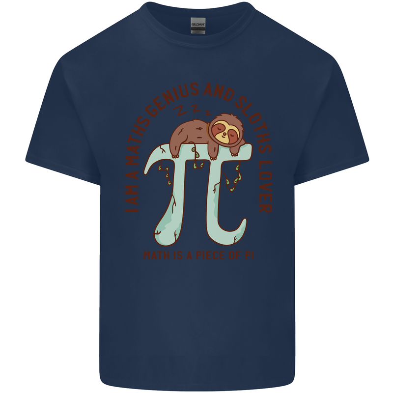 I'm a Maths Genius and Sloth Lover Funny Kids T-Shirt Childrens Navy Blue