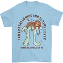 I'm a Maths Genius and Sloth Lover Funny Mens T-Shirt Cotton Gildan Light Blue
