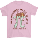 I'm a Maths Genius and Sloth Lover Funny Mens T-Shirt Cotton Gildan Light Pink