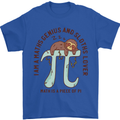 I'm a Maths Genius and Sloth Lover Funny Mens T-Shirt Cotton Gildan Royal Blue