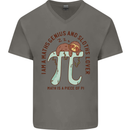 I'm a Maths Genius and Sloth Lover Funny Mens V-Neck Cotton T-Shirt Charcoal