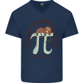 I'm a Maths Genius and Sloth Lover Funny Mens V-Neck Cotton T-Shirt Navy Blue