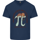 I'm a Maths Genius and Sloth Lover Funny Mens V-Neck Cotton T-Shirt Navy Blue