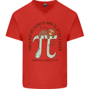 I'm a Maths Genius and Sloth Lover Funny Mens V-Neck Cotton T-Shirt Red