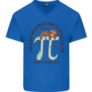 I'm a Maths Genius and Sloth Lover Funny Mens V-Neck Cotton T-Shirt Royal Blue
