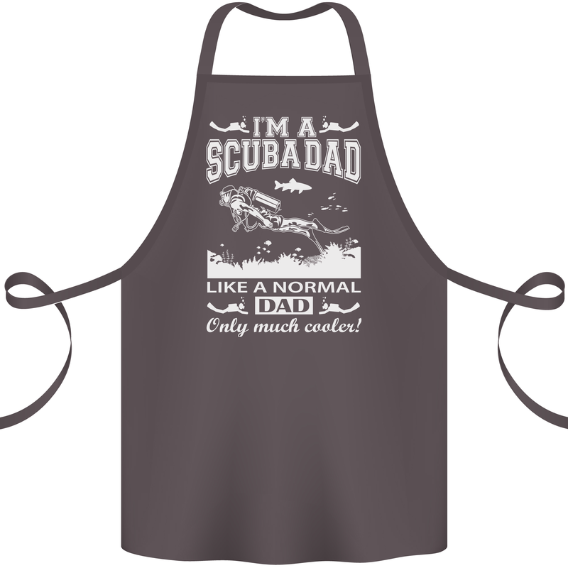 I'm a Scuba Diving Dad Father's Day Diver Cotton Apron 100% Organic Dark Grey