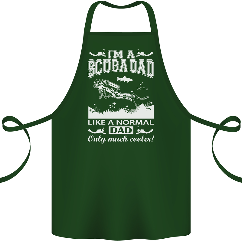 I'm a Scuba Diving Dad Father's Day Diver Cotton Apron 100% Organic Forest Green