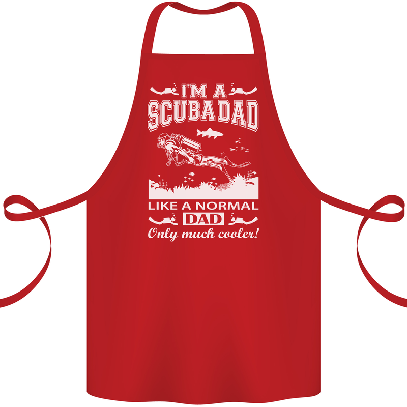 I'm a Scuba Diving Dad Father's Day Diver Cotton Apron 100% Organic Red