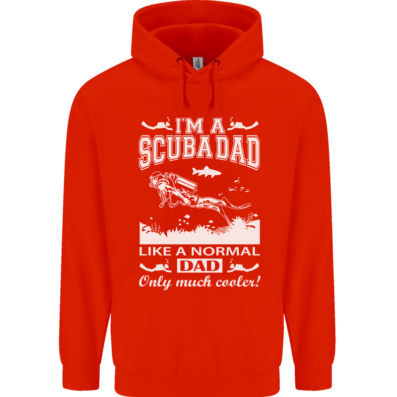 I'm a Scuba Diving Dad Father's Day Diver Mens 80% Cotton Hoodie Bright Red