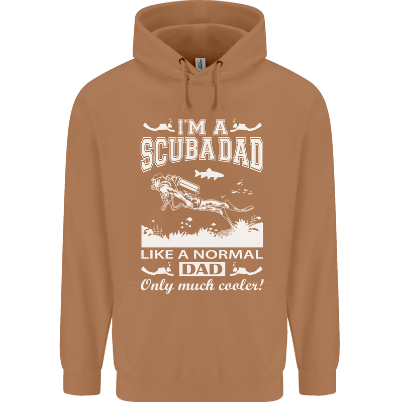 I'm a Scuba Diving Dad Father's Day Diver Mens 80% Cotton Hoodie Caramel Latte