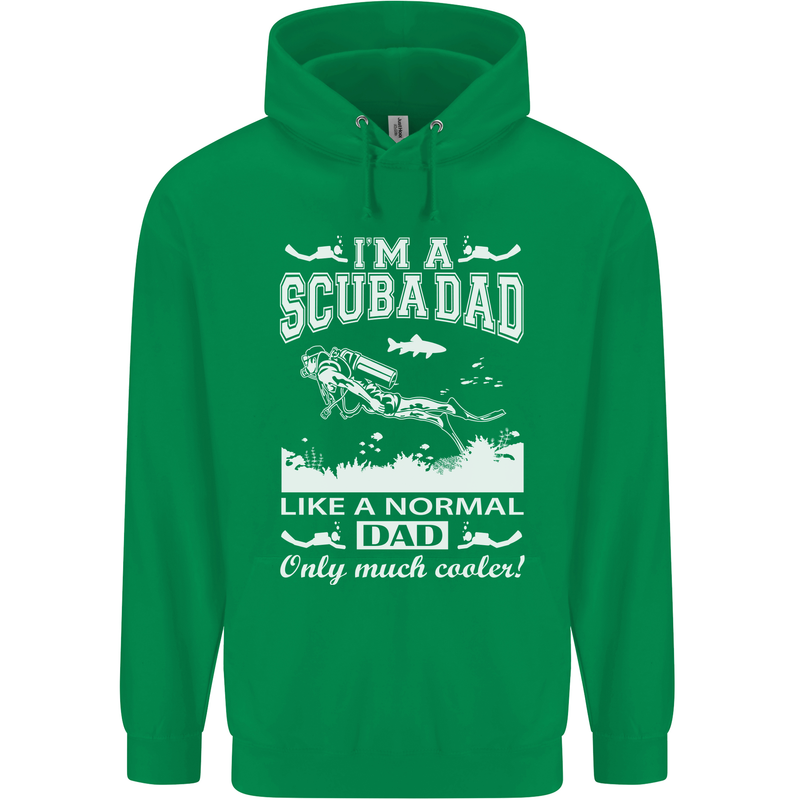 I'm a Scuba Diving Dad Father's Day Diver Mens 80% Cotton Hoodie Irish Green