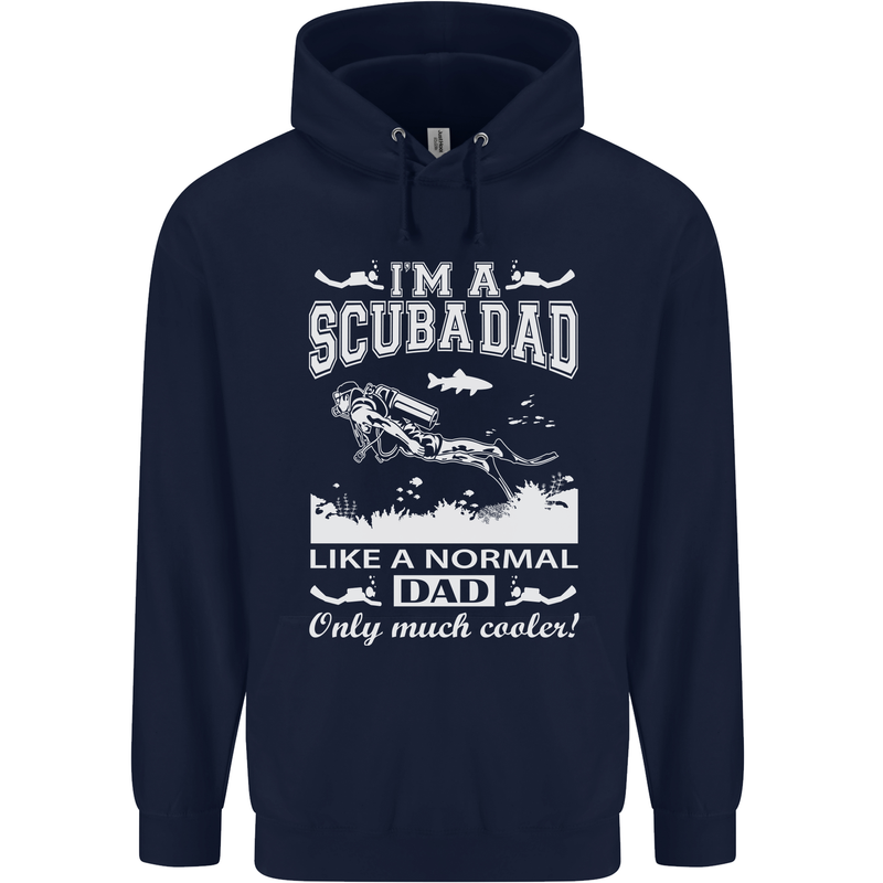 I'm a Scuba Diving Dad Father's Day Diver Mens 80% Cotton Hoodie Navy Blue