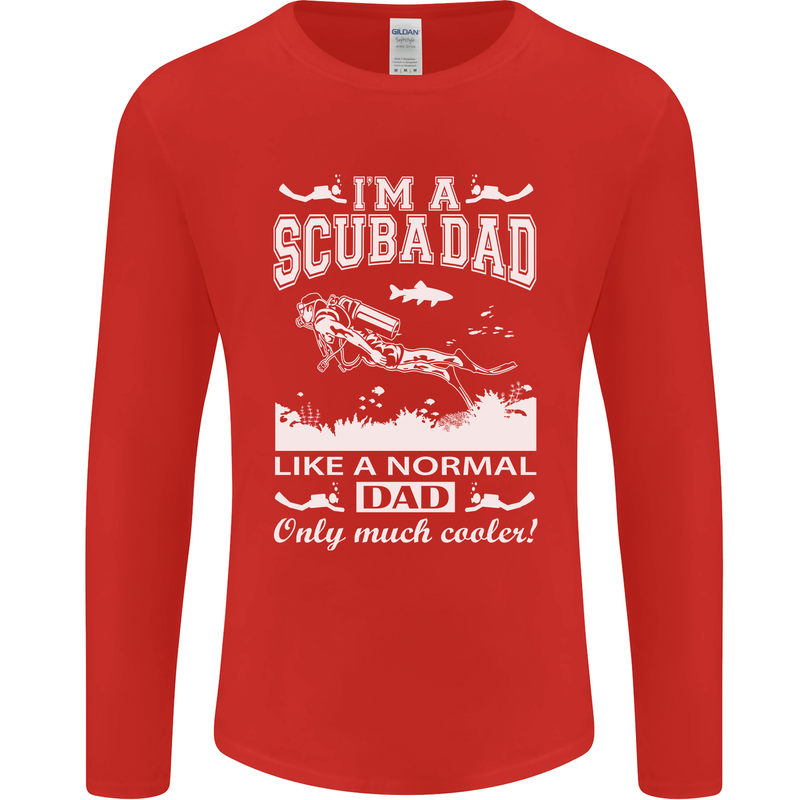 I'm a Scuba Diving Dad Father's Day Diver Mens Long Sleeve T-Shirt Red