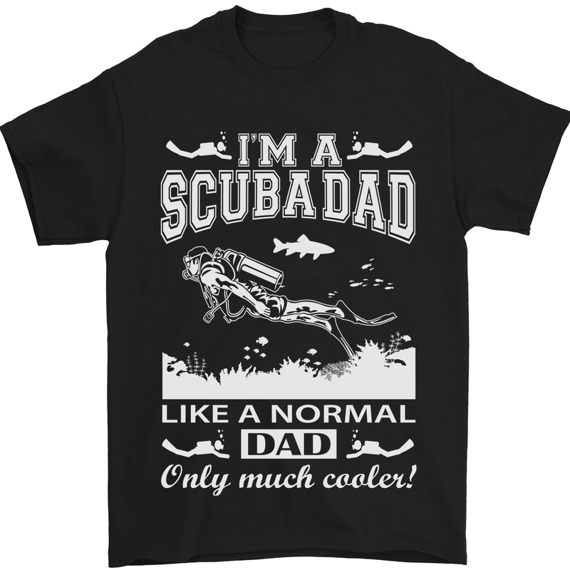 I'm a Scuba Diving Dad Father's Day Diver Mens T-Shirt Cotton Gildan Black