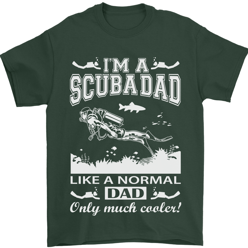 I'm a Scuba Diving Dad Father's Day Diver Mens T-Shirt Cotton Gildan Forest Green