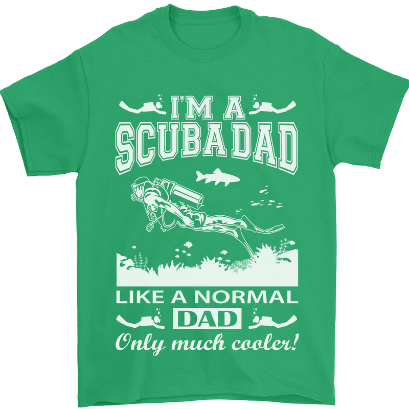 I'm a Scuba Diving Dad Father's Day Diver Mens T-Shirt Cotton Gildan Irish Green