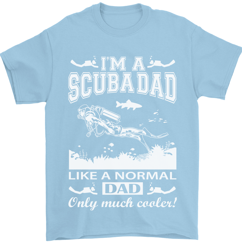 I'm a Scuba Diving Dad Father's Day Diver Mens T-Shirt Cotton Gildan Light Blue