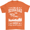 I'm a Scuba Diving Dad Father's Day Diver Mens T-Shirt Cotton Gildan Orange