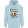 I'm a Vegan My b12 Is Fine Funny Childrens Kids Hoodie Light Blue