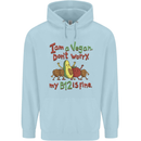 I'm a Vegan My b12 Is Fine Funny Childrens Kids Hoodie Light Blue