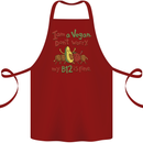 I'm a Vegan My b12 Is Fine Funny Cotton Apron 100% Organic Maroon