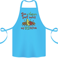 I'm a Vegan My b12 Is Fine Funny Cotton Apron 100% Organic Turquoise