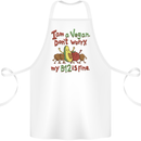 I'm a Vegan My b12 Is Fine Funny Cotton Apron 100% Organic White