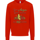 I'm a Vegan My b12 Is Fine Funny Kids Sweatshirt Jumper Bright Red