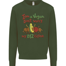 I'm a Vegan My b12 Is Fine Funny Kids Sweatshirt Jumper Forest Green