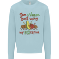 I'm a Vegan My b12 Is Fine Funny Kids Sweatshirt Jumper Light Blue