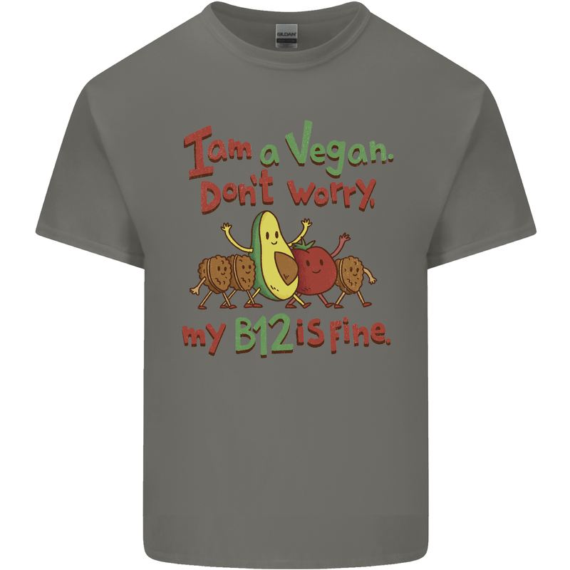 I'm a Vegan My b12 Is Fine Funny Kids T-Shirt Childrens Charcoal