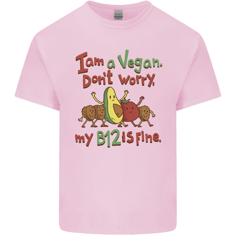 I'm a Vegan My b12 Is Fine Funny Kids T-Shirt Childrens Light Pink
