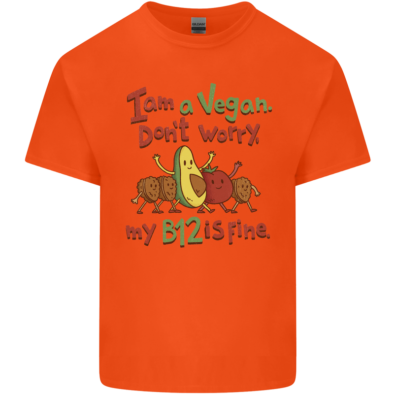 I'm a Vegan My b12 Is Fine Funny Kids T-Shirt Childrens Orange