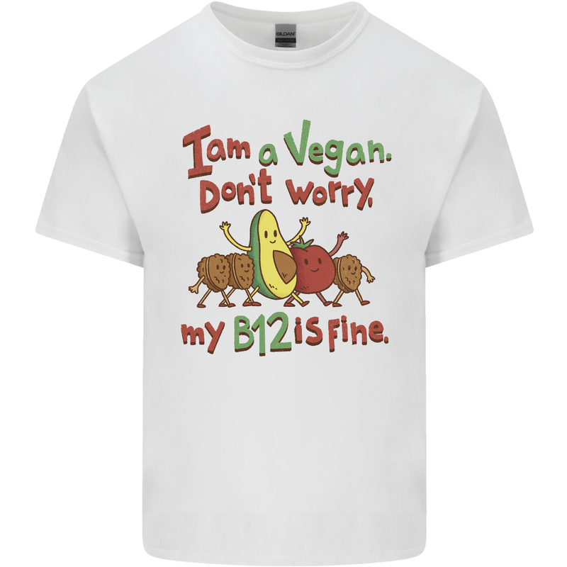 I'm a Vegan My b12 Is Fine Funny Kids T-Shirt Childrens White