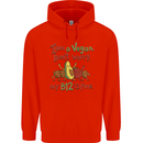 I'm a Vegan My b12 Is Fine Funny Mens 80% Cotton Hoodie Bright Red