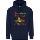 I'm a Vegan My b12 Is Fine Funny Mens 80% Cotton Hoodie Navy Blue