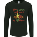 I'm a Vegan My b12 Is Fine Funny Mens Long Sleeve T-Shirt Black